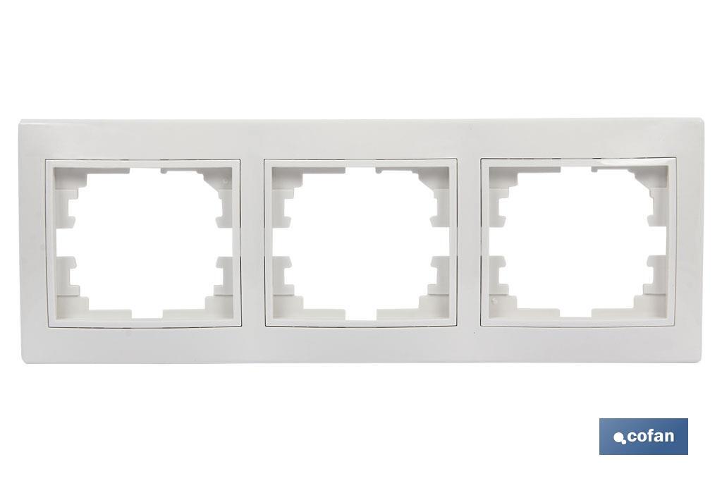 Flush mounted switch surround | for 3 gangs | White and black - Cofan