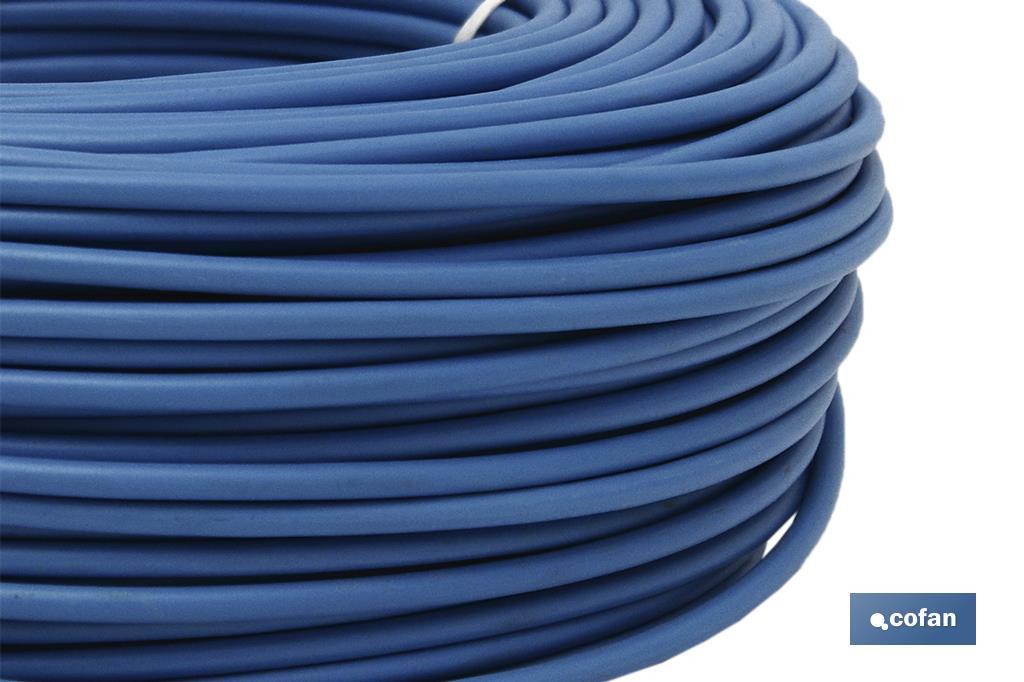 Rollo Cable Eléctrico de 100 m | H07V-K | Sección de cable de varias medidas | Color: Azul - Cofan
