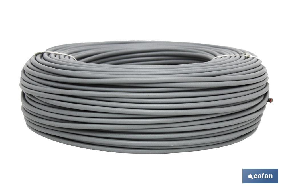 Rollo Cable Eléctrico H07V-K de 100 m | Sección de cable de varias medidas | Color: Gris - Cofan