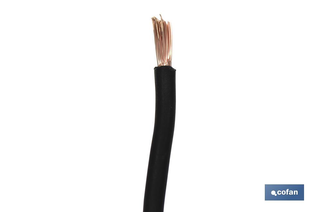 Rollo de Cable Eléctrico H07V-K | Sección de cable de varias medidas | Longitud: 100 m | Color: Negro - Cofan