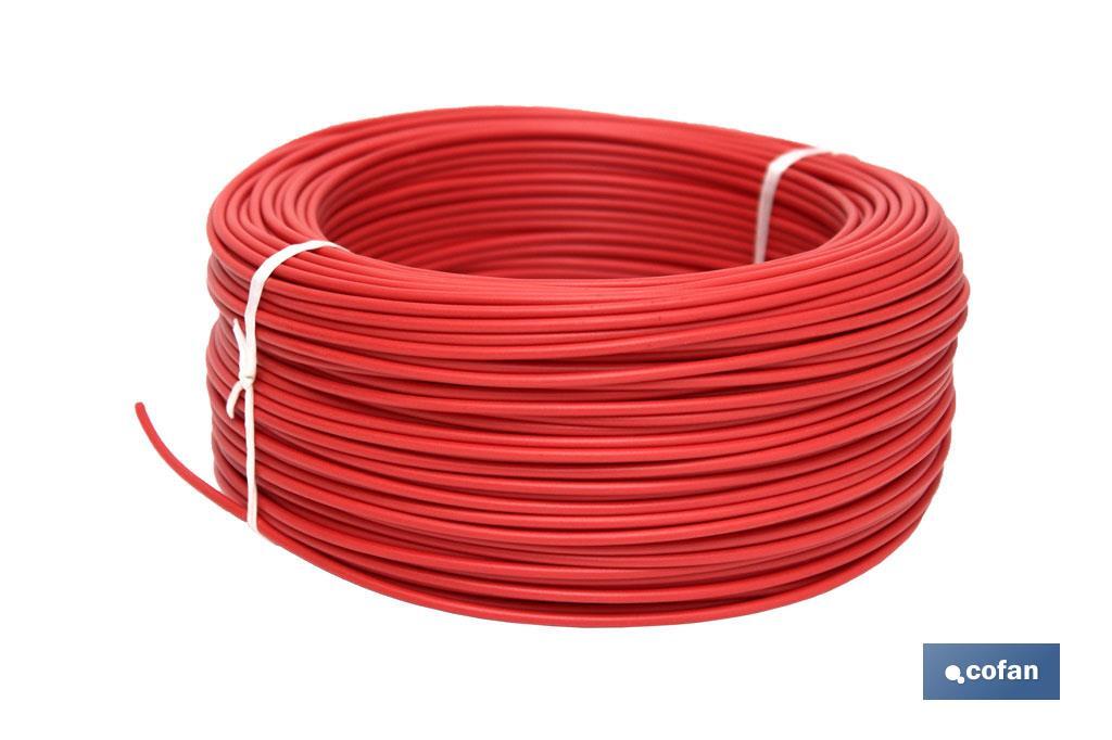 Electric Cable Roll of 100m | H07V-K | Section 1 x 1.5mm2 | Red - Cofan