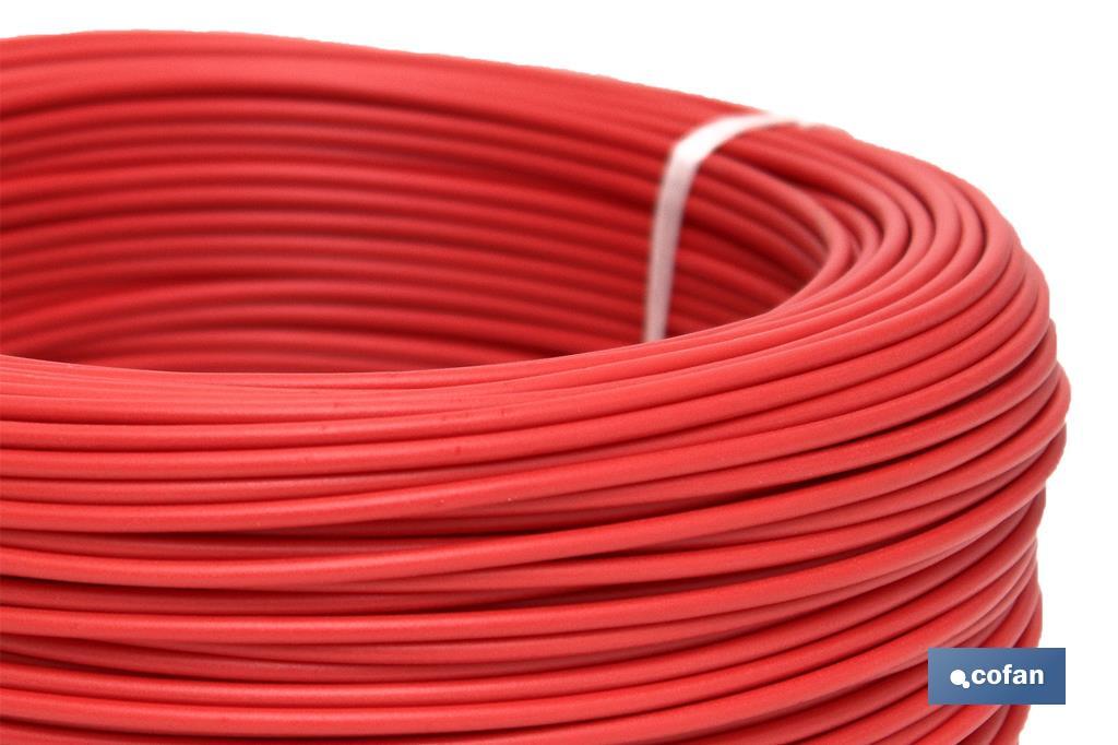 Electric Cable Roll of 100m | H07V-K | Section 1 x 1.5mm2 | Red - Cofan