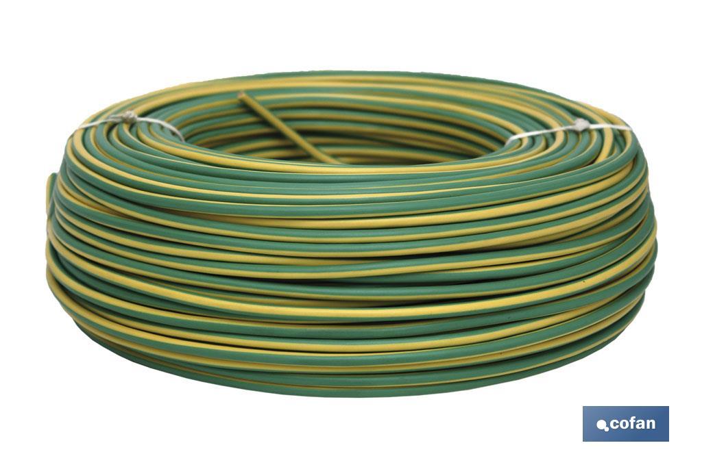 Rollo Cable Eléctrico de 100 m H07V-K | Sección de cable en varias medidas | Color: Verde - Cofan