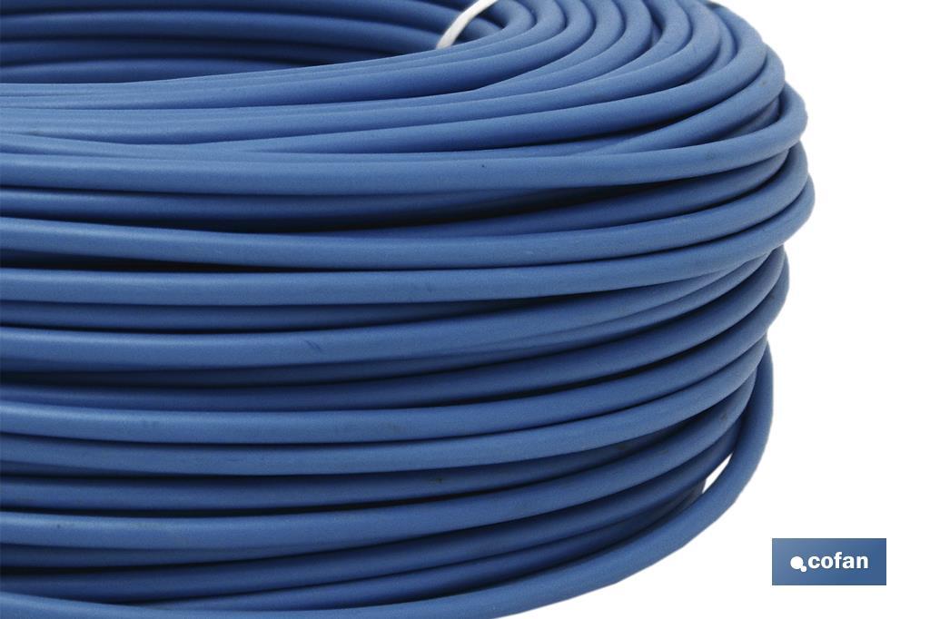 Rouleau de Câble Électrique de 100 m | H07V-K | Section 1 x 6 mm2 | Couleur Bleue - Cofan