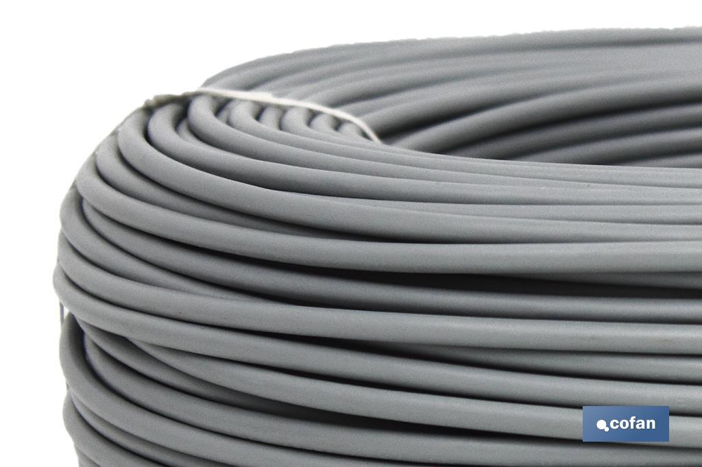 Rollo Cable Eléctrico H07V-K de 100 m | Sección de cable de varias medidas | Color: Gris - Cofan