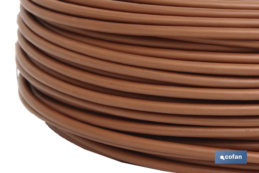 Rollo Cable Eléctrico  H07V-K de 100 m | Sección de cable de varias medidas | Color: Marrón - Cofan