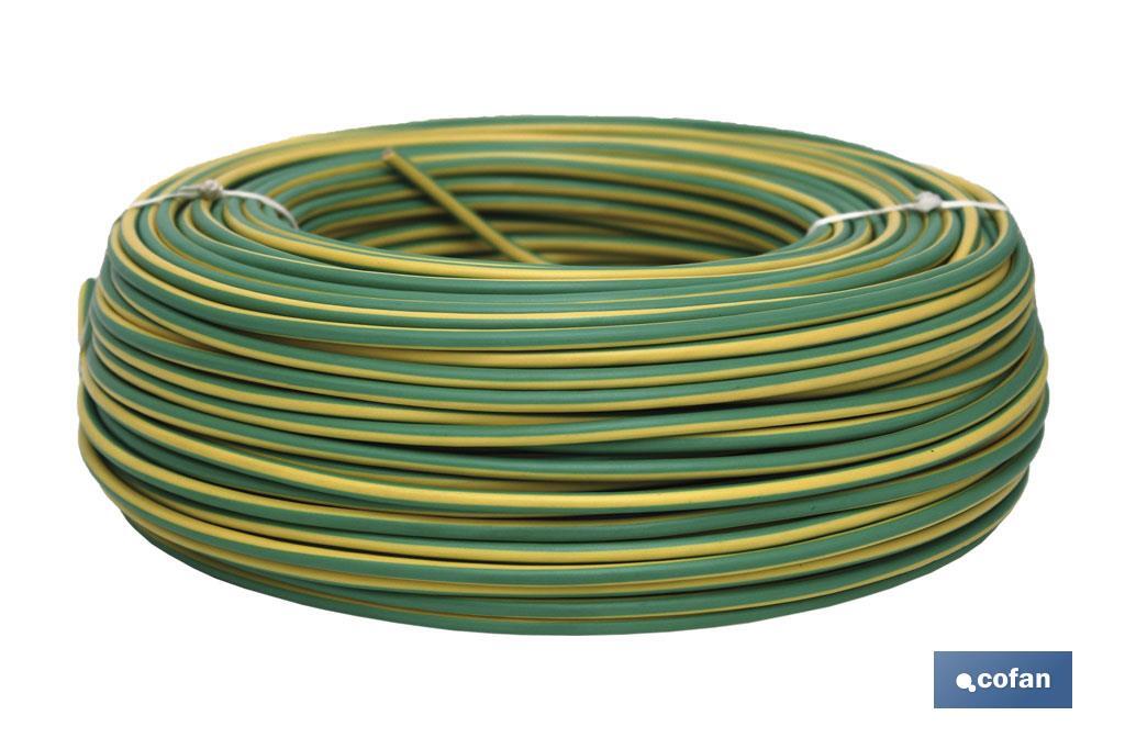 Rollo Cable Eléctrico de 100 m H07V-K | Sección de cable en varias medidas | Color: Verde - Cofan