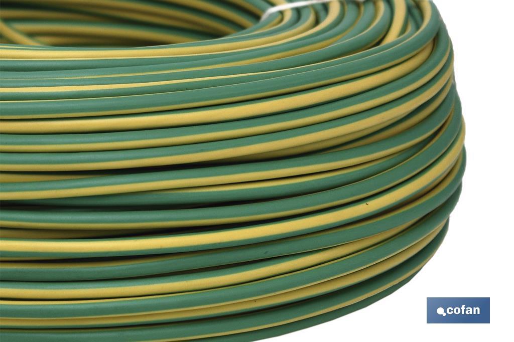 Rollo Cable Eléctrico de 100 m H07V-K | Sección de cable en varias medidas | Color: Verde - Cofan