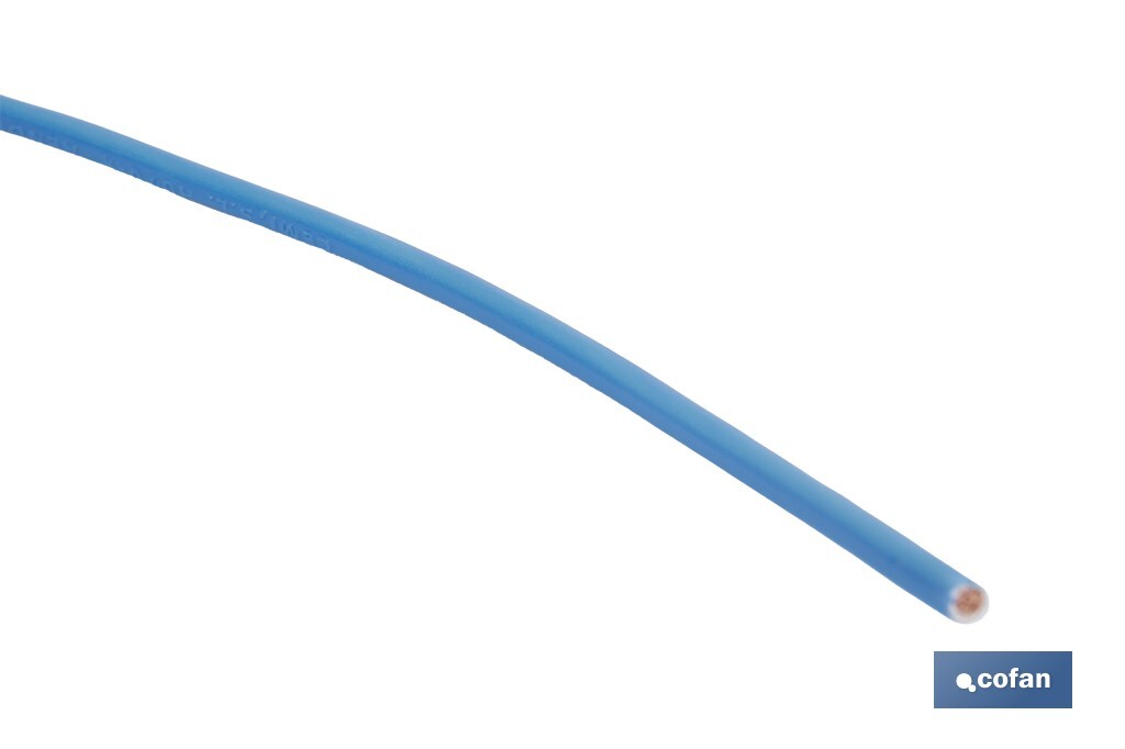 Rollo Cable Eléctrico de 100 m | H07V-K | Sección de cable de varias medidas | Color: Azul - Cofan