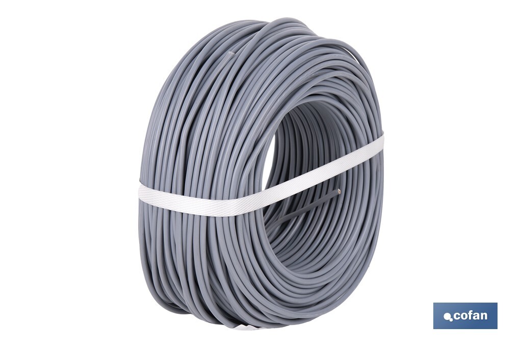 Rollo Cable Eléctrico H07V-K de 100 m | Sección de cable de varias medidas | Color: Gris - Cofan