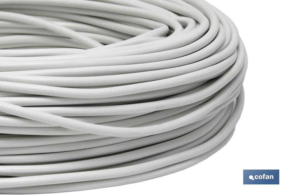 Rouleau de Câble Électrique de 100 m | PVC H05VV-F | Section 2 x 1 mm2 | Couleur Blanche - Cofan