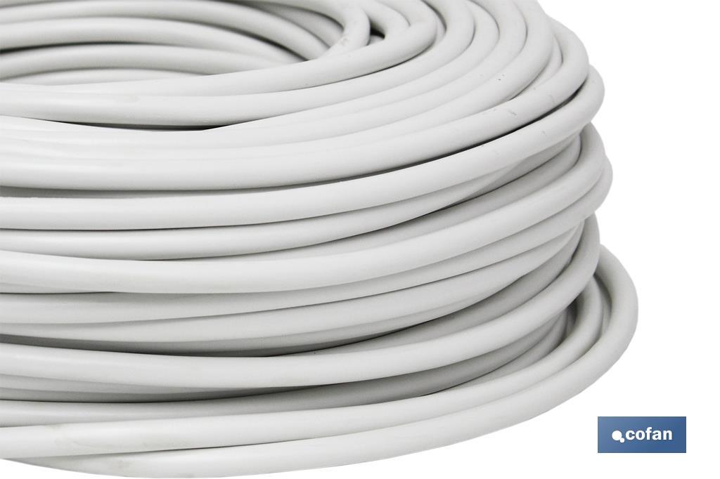 Rollo Cable Eléctrico de 100 m | PVC H05VV-F | Sección 3 x 1 mm2 | Color Blanco - Cofan