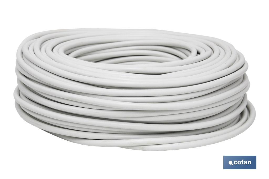 Rotolo di cavo elettrico da 100 m | PVC H05VV-F | Sezione da 3 x 1,5 mm2 | Colore: bianco - Cofan