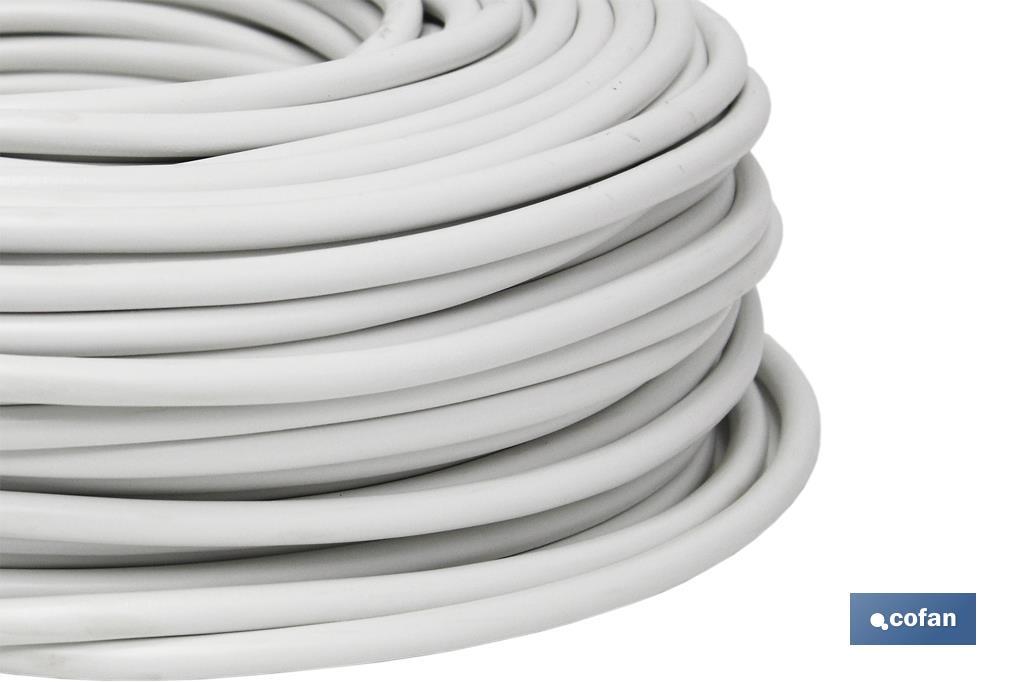 Rollo Cable Eléctrico de 100 m | PVC H05VV-F | Sección 3 x 1,5 mm2 | Color Blanco - Cofan