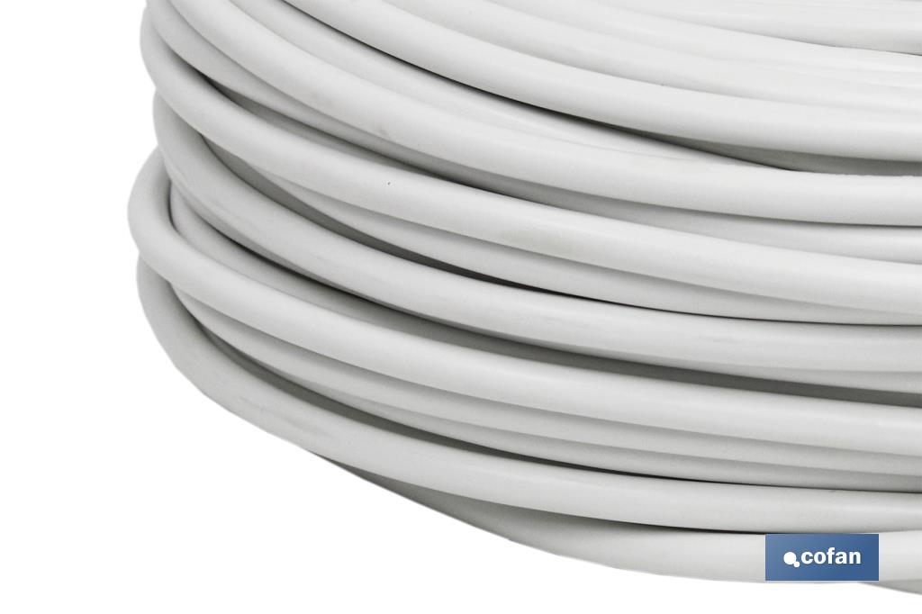 Rolo Cabo Eléctrico de 100 m | PVC H05VV-F | Secção 3 x 2,5 mm2 | Cor Branco - Cofan