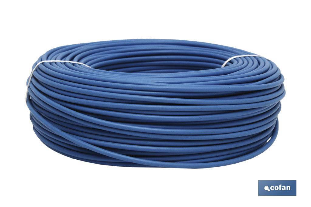 Rollo Cable Eléctrico de 100 m | H07V-K | Sección de cable de varias medidas | Color: Azul - Cofan