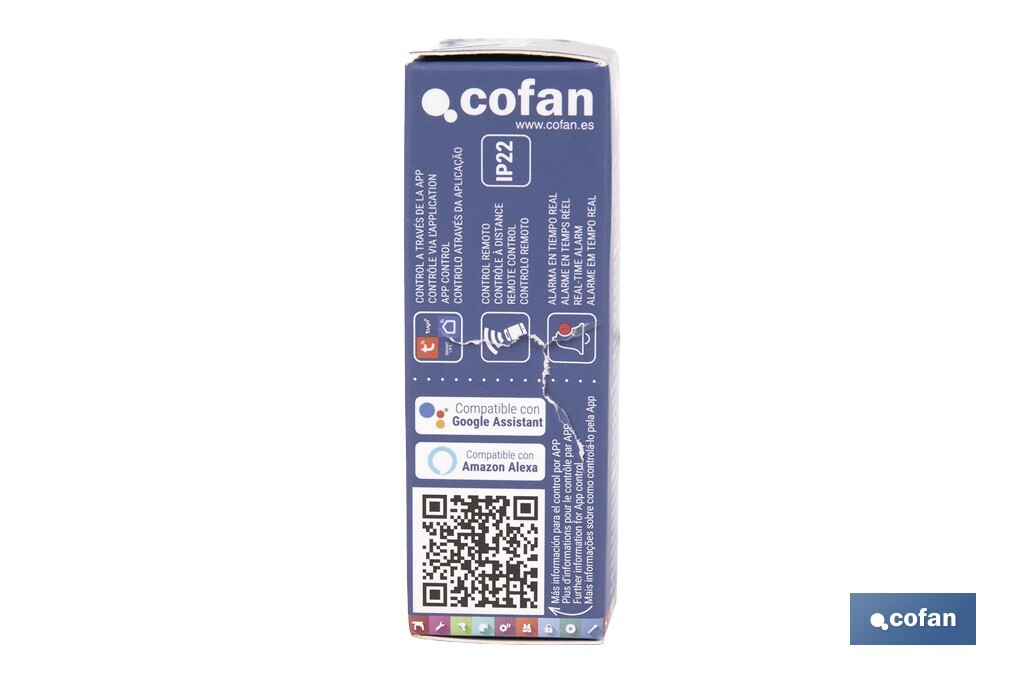 Sensor inteligente para puertas y ventanas | Conexión WiFi y Bluetooth | Funciona con aplicación Smart Life o Tuya | Compatible con Alexa y Google | Protección antirrobo - Cofan