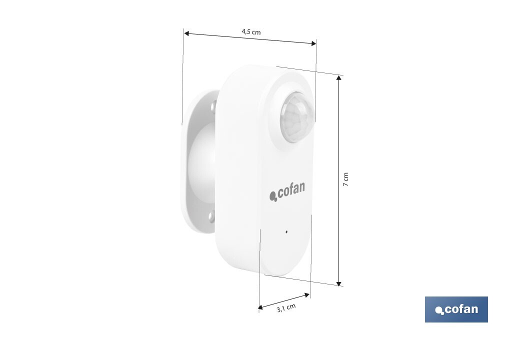 Sensor de movimento inteligente | Ligação WiFi e Bluetooth | Funciona com a aplicação Smart Life ou Tuya | Compatível com Alexa e Google | Segurança doméstica - Cofan