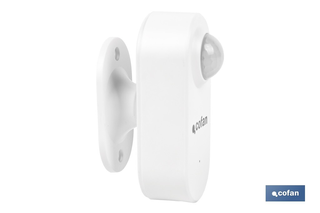 Sensor de movimiento inteligente | Conexión WiFi y Bluetooth | Funciona con aplicación Smart Life o Tuya | Compatible con Alexa y Google | Seguridad en el hogar - Cofan