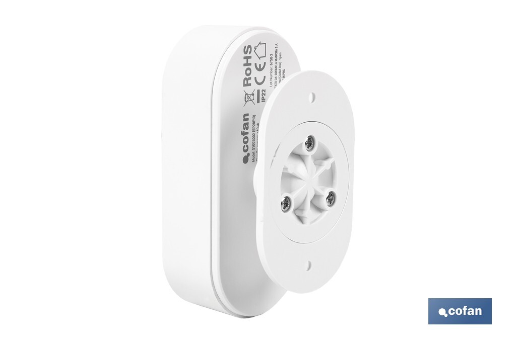 Sensor de movimiento inteligente | Conexión WiFi y Bluetooth | Funciona con aplicación Smart Life o Tuya | Compatible con Alexa y Google | Seguridad en el hogar - Cofan