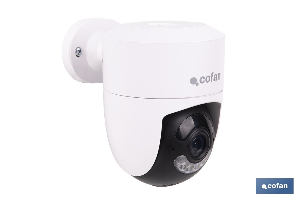 Cámara de seguridad inteligente con WiFi | Con control remoto, audio bidireccional y amplio ángulo de visión - Cofan