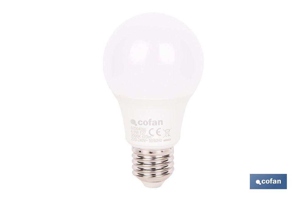 Bombillas LED classic E27 de luz cálida (3000 K) | Ahorro de energía y larga duración 15.000 h de vida | Ángulo de apertura de 180° - Cofan