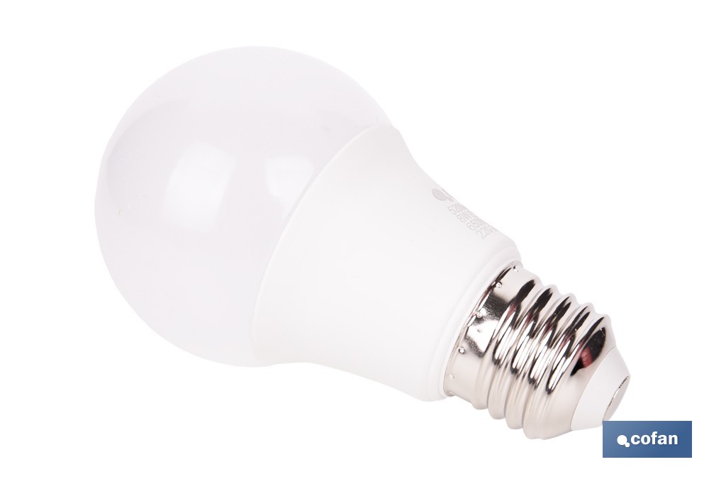 Bombillas LED classic E27 de luz fría (6500 K) | Ahorro de energía y larga duración 15.000 h de vida | Ángulo de apertura de 180° - Cofan