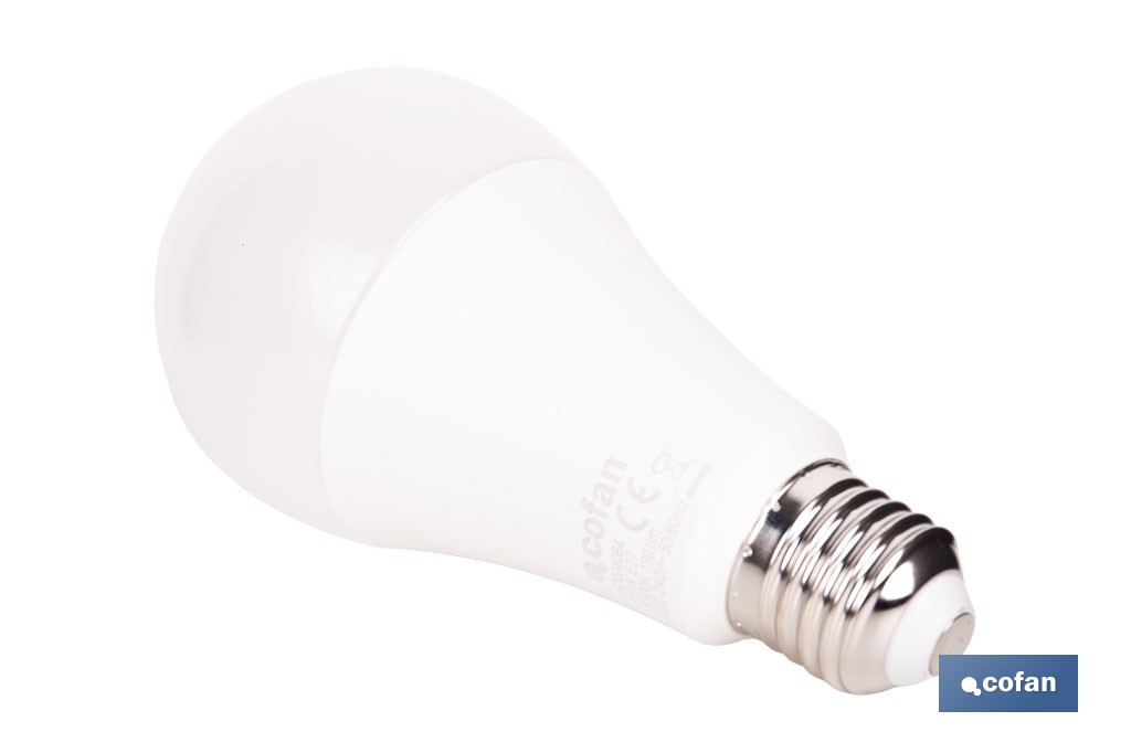 Bombillas LED classic E27 de luz fría (6500 K) | Ahorro de energía y larga duración 15.000 h de vida | Ángulo de apertura de 180° - Cofan