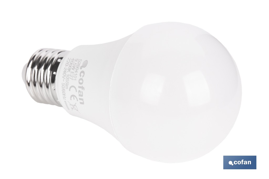 Pack de 3 bombillas LED classic E27 de luz neutra 4000K Potencia 9,5 W y 1055 lúmenes | Ahorro de energía y larga duración 15.000 h de vida - Cofan