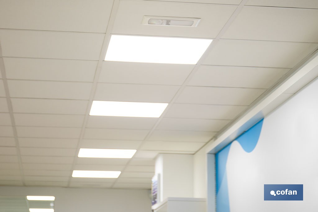 Panel LED empotrable backlight 36 W 3600 lúmenes con luz fría 6500 K | Ahorro de energía y larga duración 30 000 h de vida | Medidas 59,5 x 59,5 cm - Cofan
