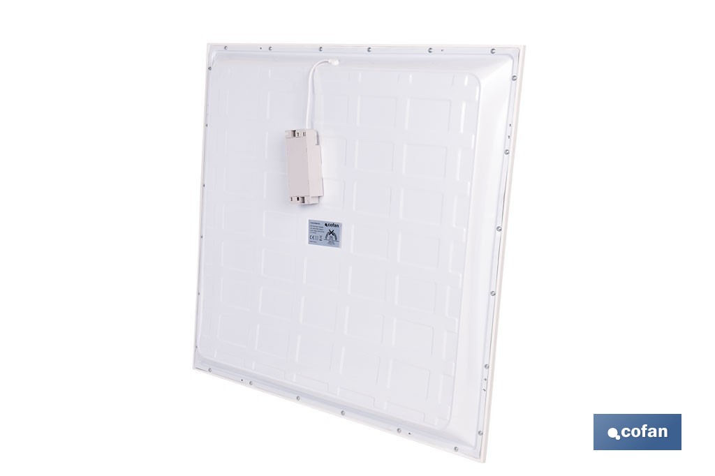Panel LED empotrable backlight 36 W 3600 lúmenes con luz fría 6500 K | Ahorro de energía y larga duración 30 000 h de vida | Medidas 59,5 x 59,5 cm - Cofan