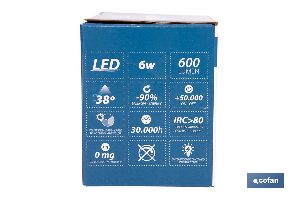 Downlight LED estanco 6 W 600 lúmenes | 3 CCT regulable, ahorro de energía y larga duración | IP65 resistente al agua y polvo - Cofan