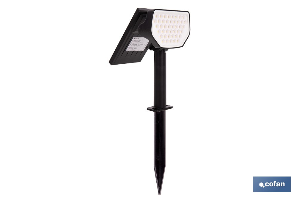 Pack de 4 apliques solares LED con sensor | Instalación en pared o suelo | Dos modos de iluminación | 3000 K, batería 3,7 V, 1500 mAh - Cofan