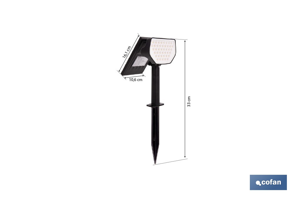 Pack de 4 apliques solares LED con sensor | Instalación en pared o suelo | Dos modos de iluminación | 3000 K, batería 3,7 V, 1500 mAh - Cofan