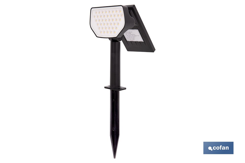 Pack de 4 apliques solares LED con sensor | Instalación en pared o suelo | Dos modos de iluminación | 3000 K, batería 3,7 V, 1500 mAh - Cofan