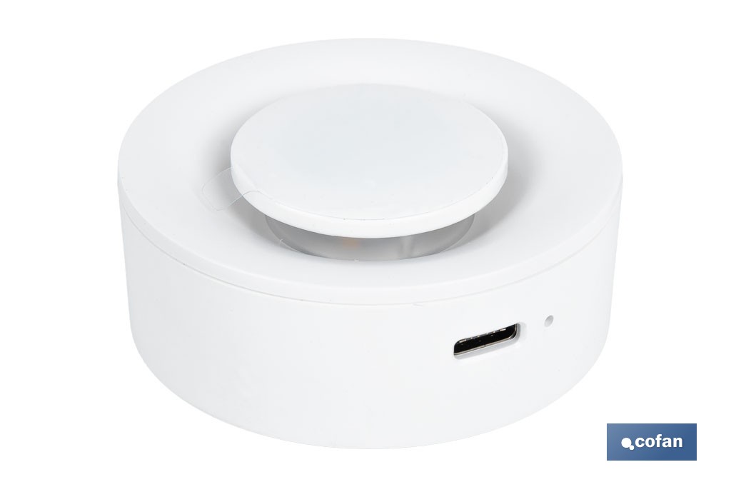 Aplique LED recargable con sensor de movimiento | Luz cálida 2700 K | Soporte adhesivo imantado - Cofan