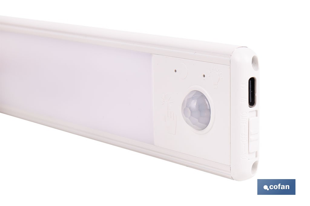 Aplique LED recargable con sensor de movimiento | Iluminación regulable con tecnología CCT | Disponible en dos medidas diferentes - Cofan
