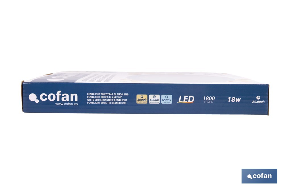 Downlights LED empotrables ultrafinos | Iluminación regulable Tecnología CCT | Disponibles en diferentes medidas y potencias - Cofan