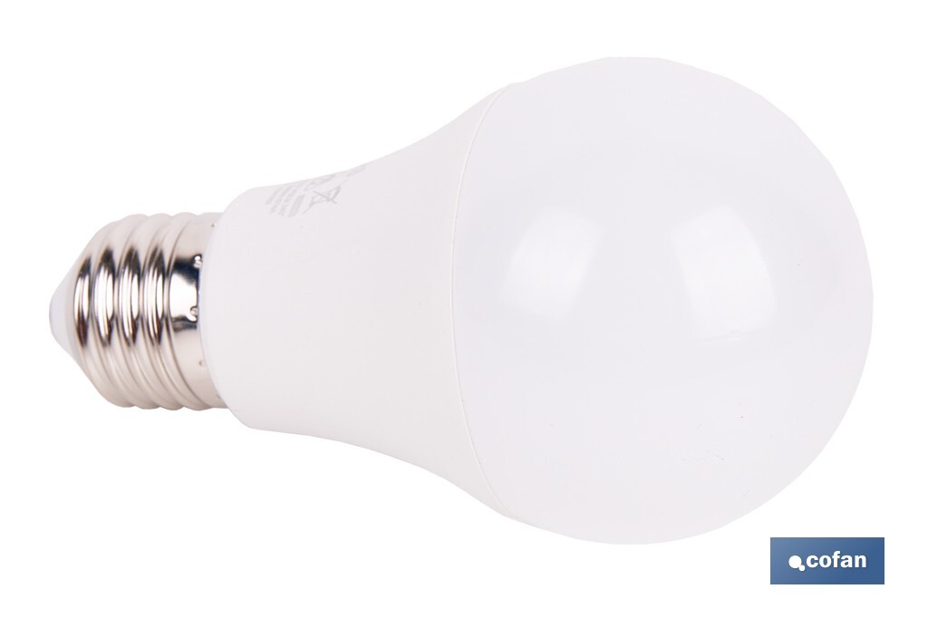 Bombilla Clásica LED con Sensor de Presencia E27 | 8,5 W - 810 lúmenes | 4000 K - luz neutra | Detección 240° <6 m | Ahorro Energético 90% | 25.000 h de Vida - Cofan