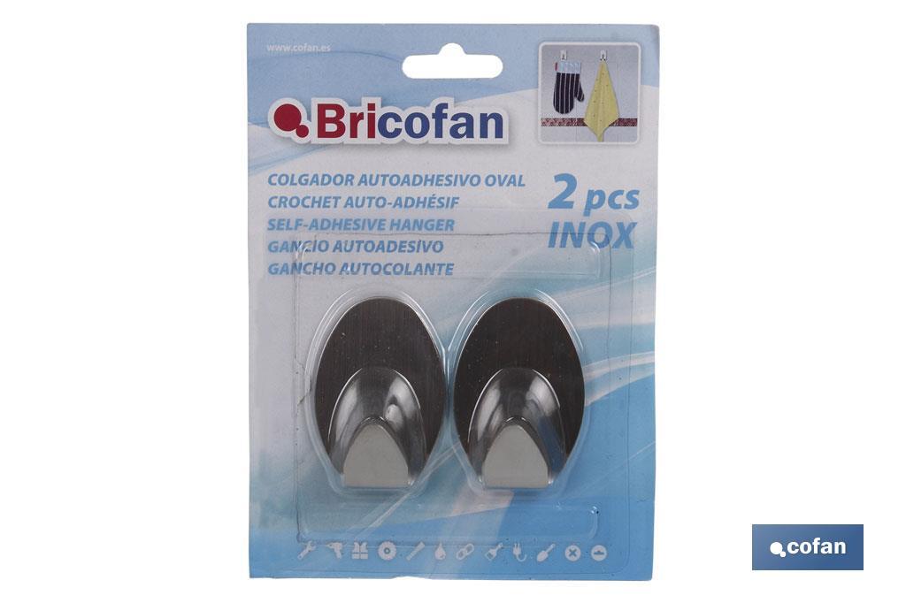 Colgador Auto-Adhesivo Oval Inox Grande - Cofan