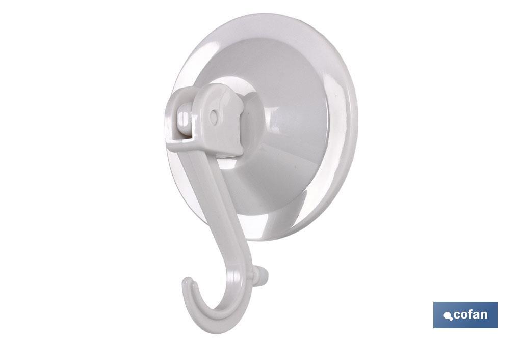 Suction pad hanger with safety hook. Diameter: 77mm - Cofan