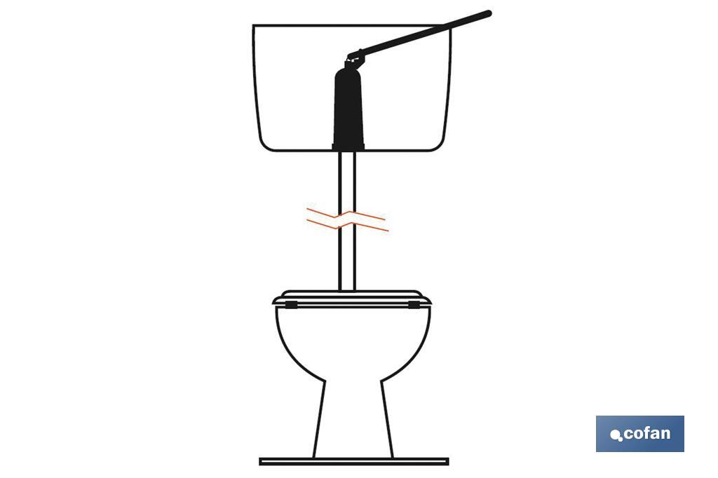 Mécanisme WC pour Citerne de Réservoir Haut avec Support et Levier | Fabriqué en Polypropylène | Facile à installer - Cofan