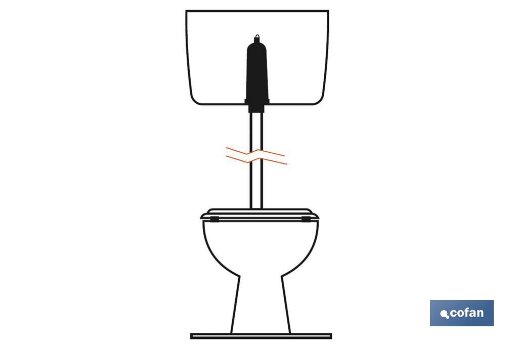 Mécanisme WC pour Citerne de Réservoir Haut avec Base | Fabriqué en Polypropylène | Facile à Installer - Cofan