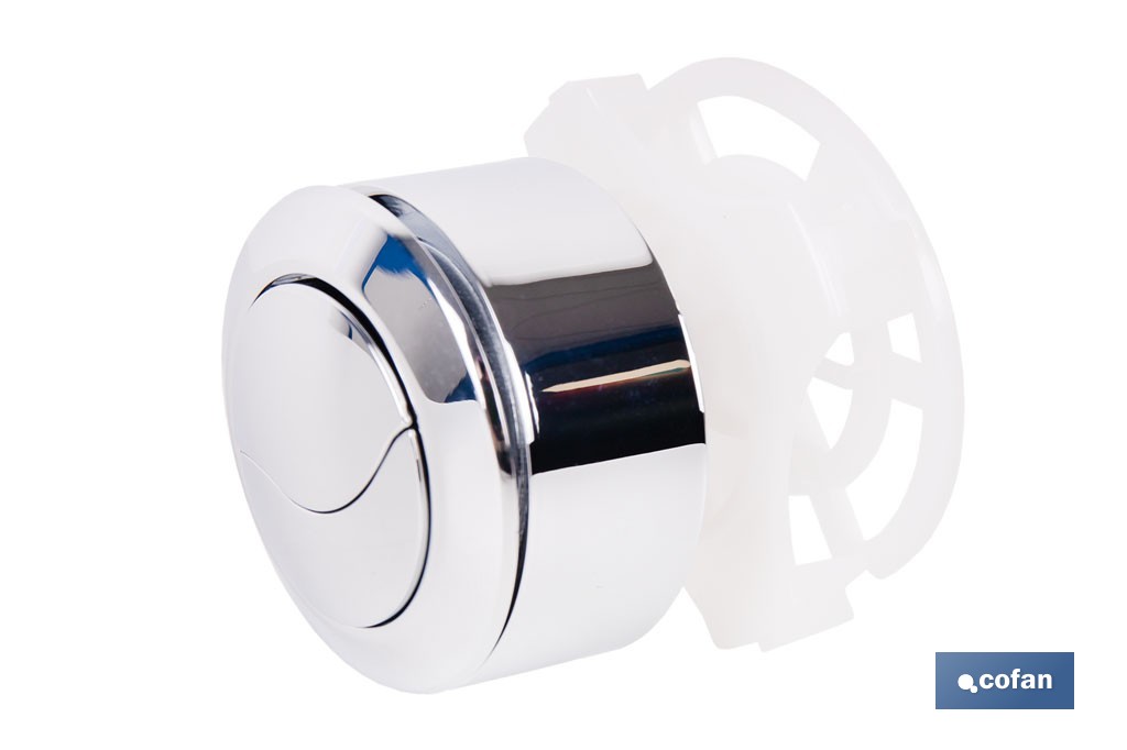Pulsador de doble descarga para inodoro | Sistema Dual Flush y ahorro de agua | Compatible con descargador modelo Tambre - Cofan