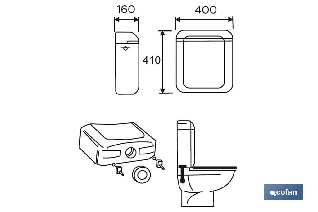 Close-Coupled Cistern | Complete Cistern | Flush Interruption | Eiras Model | ABS - Cofan