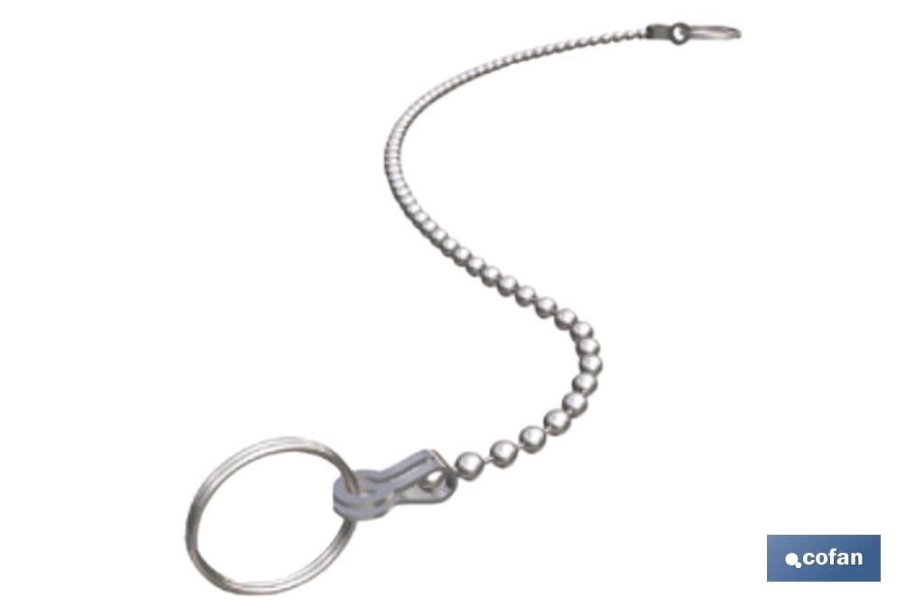 Chain with Two Rings | To Attach Plug | Stainless Steel - Cofan