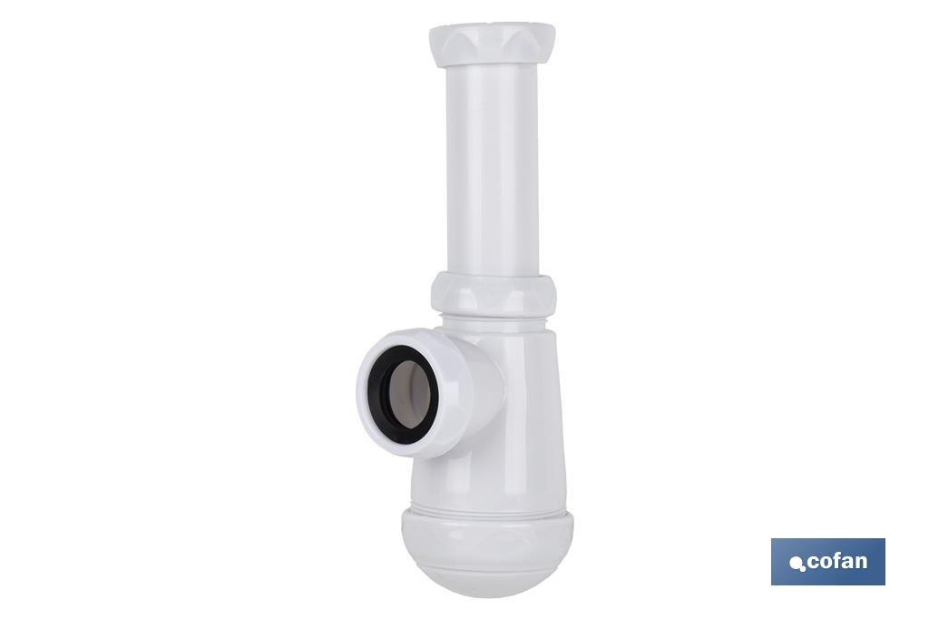 Bottle Trap | With Ø40mm Outlet | With 1" 1/2 x 70 Fitting | Basin and Bidet Valve | Polypropylene - Cofan