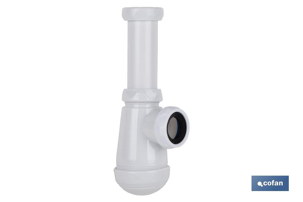 Bottle Trap | With Ø40mm Outlet | With 1" 1/2 x 70 Fitting | Basin and Bidet Valve | Polypropylene - Cofan