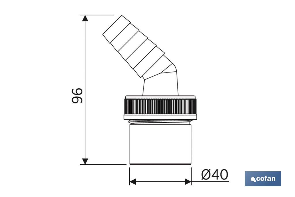 Connector | Size: Ø40mm | With Inlet for Household Appliances | PVC - Cofan