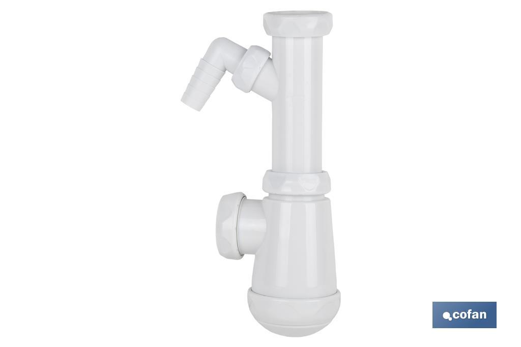 Bottle Trap | With Ø40mm Outlet | With 1" 1/2 Fitting | Polypropylene | Ø32mm Conical Reduction Gasket - Cofan